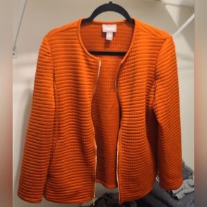 Chicos Burnt Orange Full Zip Jacket